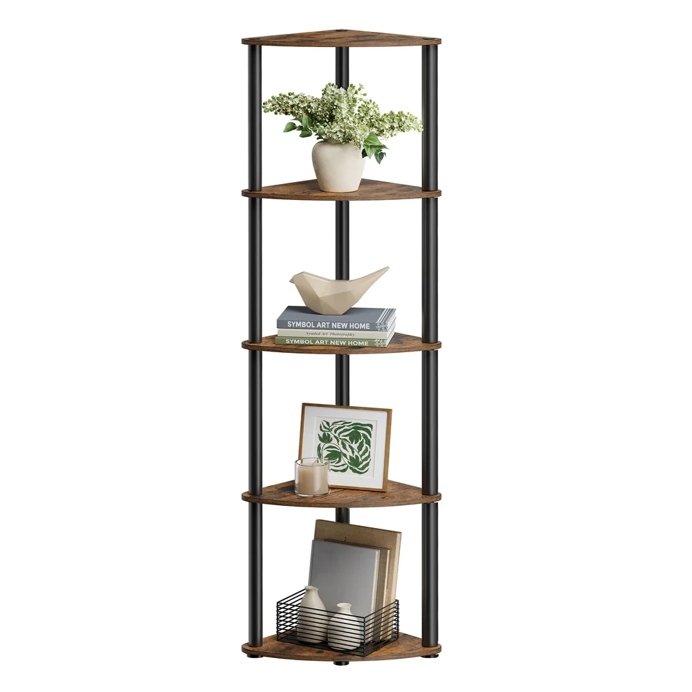 Stylish SONGMICS HOME Corner Shelf Superfast Toolless Assembly 5-Tier Corner Standing Shelf Corner Shelf Stand Trusted