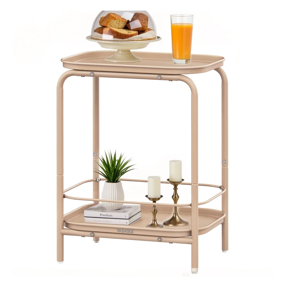 Quality VASAGLE 2-Tier Outdoor Accent End Table Breathable