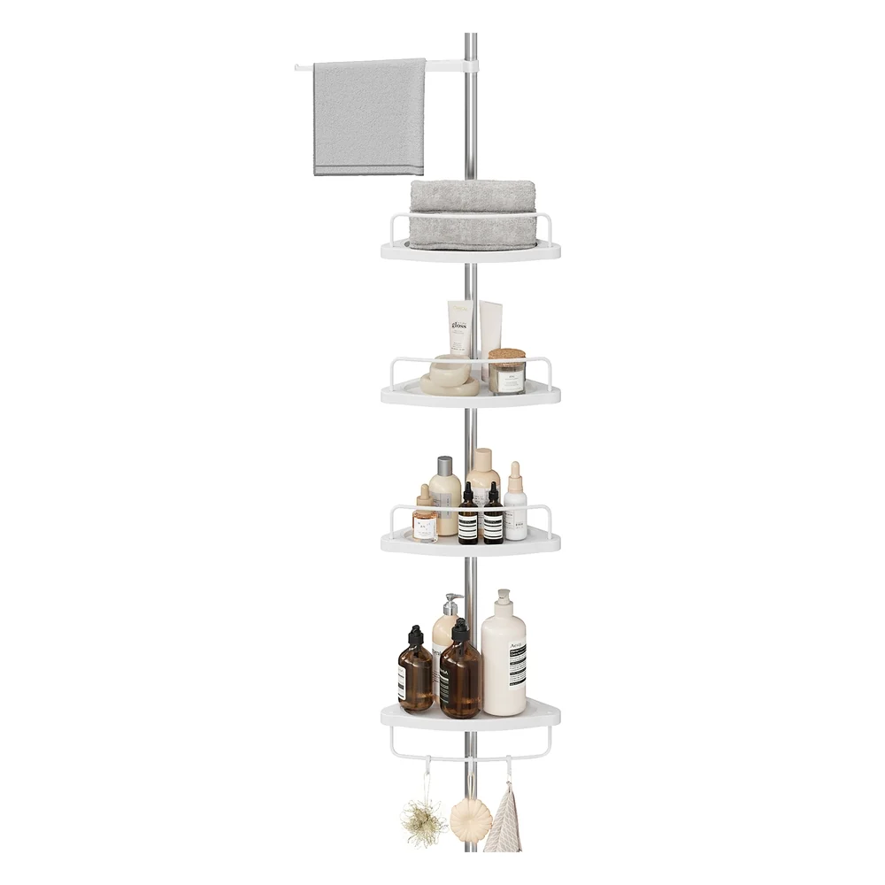 Detailed SONGMICS SONGMICS Corner Shower Caddy Tension Pole Advanced