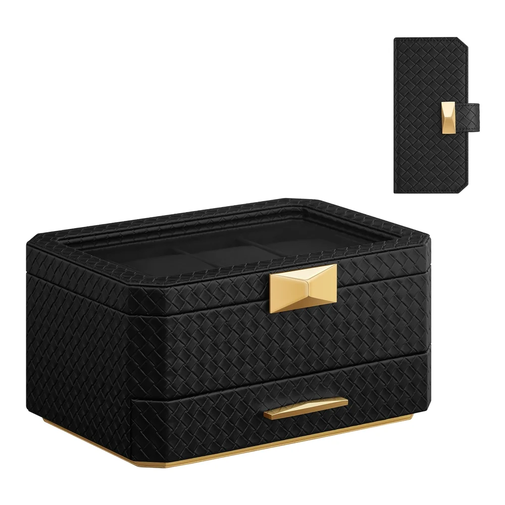 Advanced SONGMICS HOME RONNE Collection – 8-Slot Watch Case with Travel Watch Pouch Refined