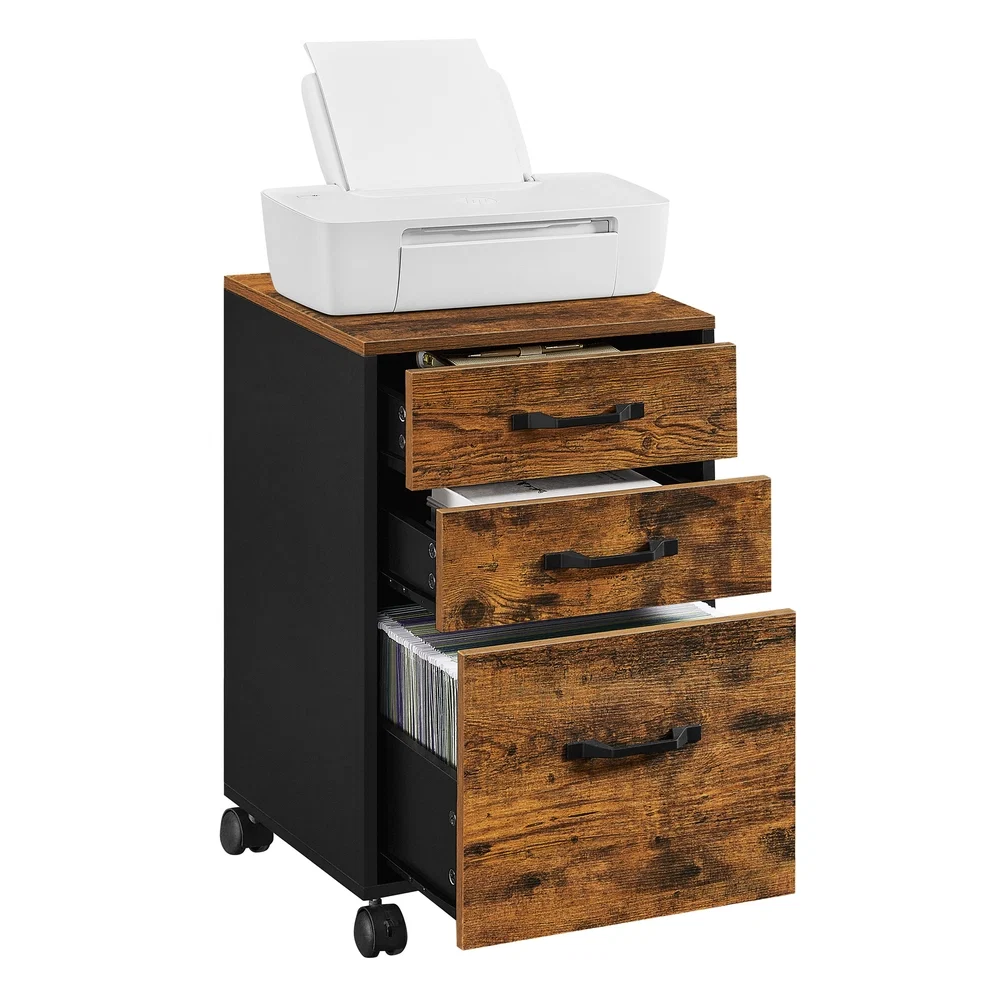 Specialty VASAGLE 3 Drawers Filling Cabinet with Wheels Clean