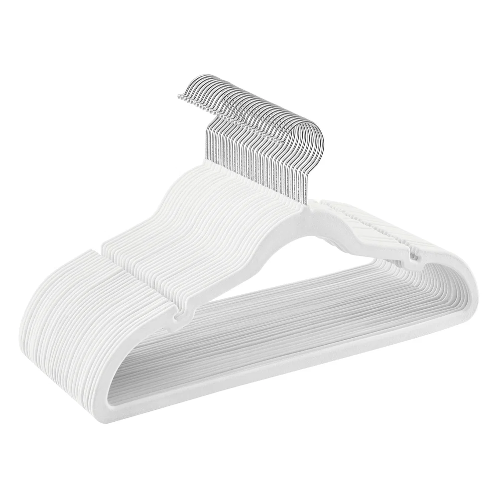 Modern SONGMICS SONGMICS Velvet Hangers 30 Pack Non-Slip Clothes Hangers Suit Hangers with Shoulder Notches Pants Bar 360° Swivel Hook Space-Saving for Closet Dependable