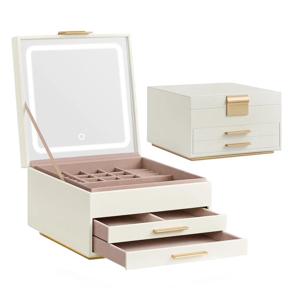 Trendy SONGMICS SONGMICS Jewelry Box with Mirror and LED Lights Dependable