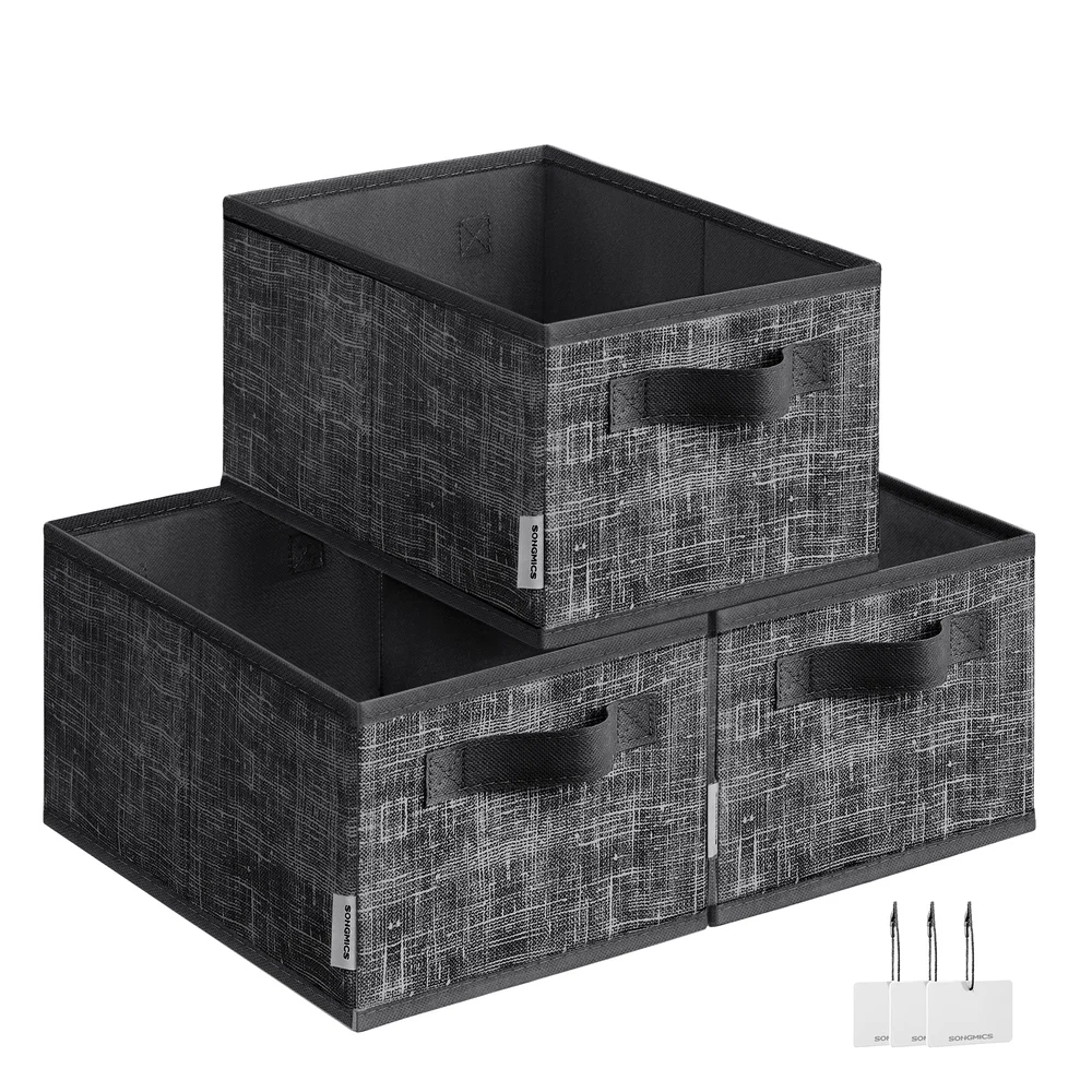 Prestigious SONGMICS Set of 3 Fabric Storage Bins Relaxed