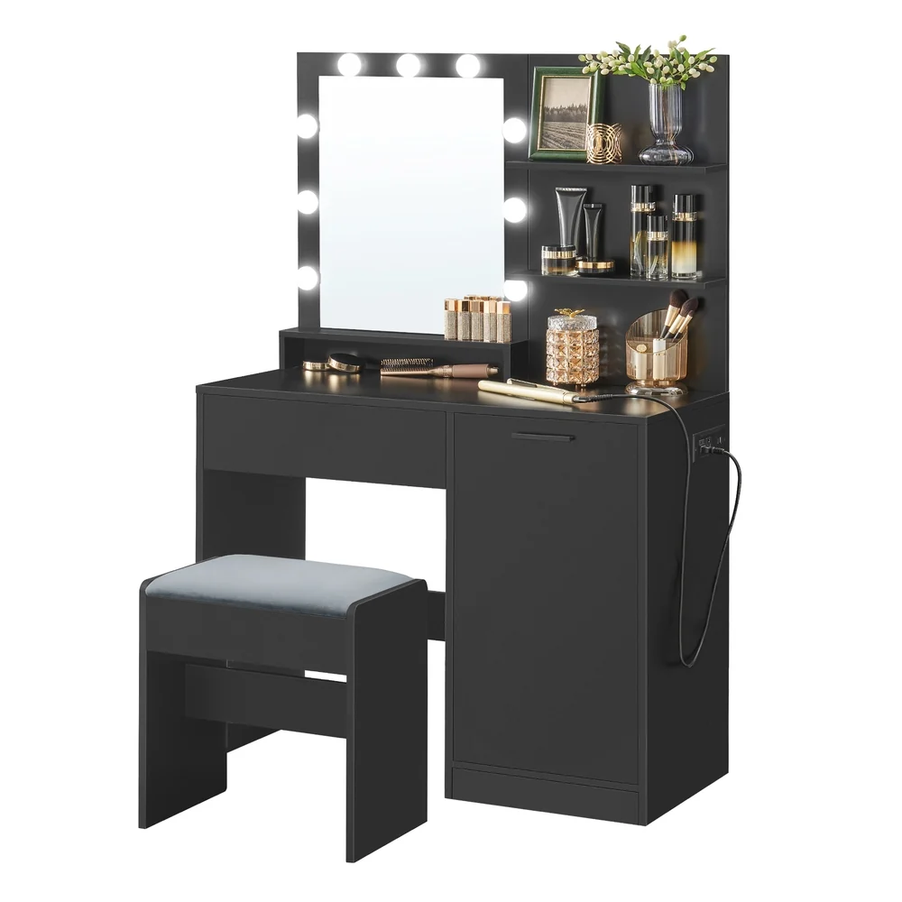 Genuine VASAGLE Kailyn Collection – Vanity Desk with Mirror and Lights Secure
