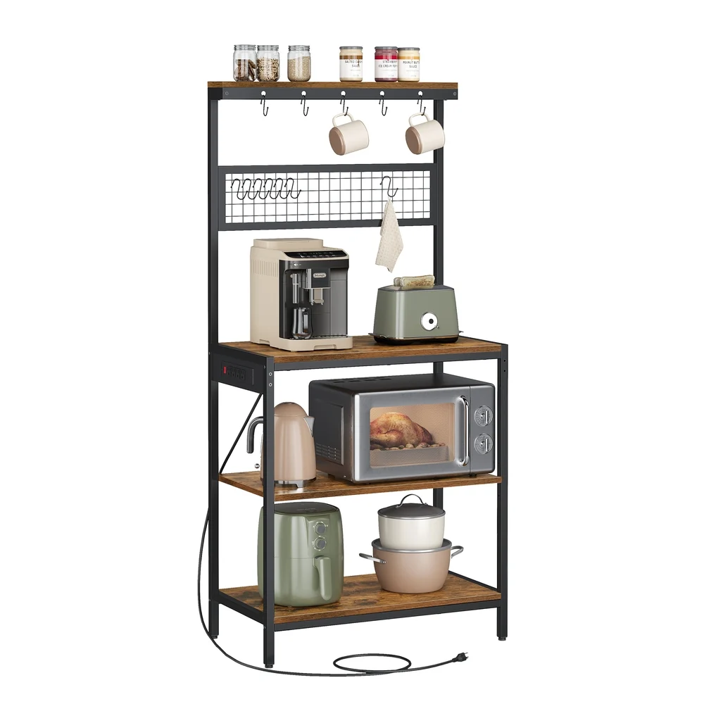 High-Grade VASAGLE Bakers Rack with Charging Station Specialty
