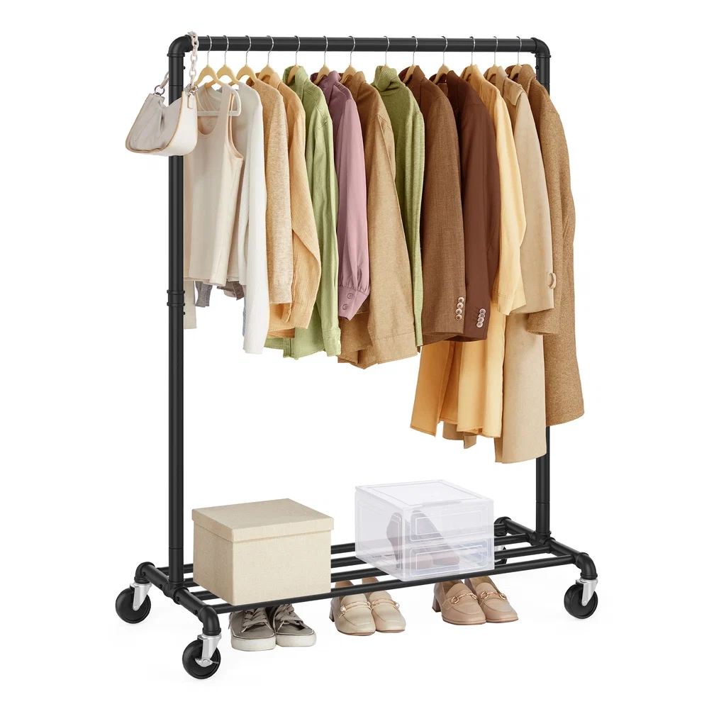 Sophisticated SONGMICS Clothes Rail on Wheels Max. Load 198 lb Convenient