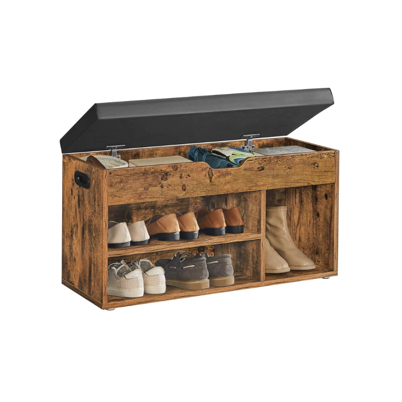 Modern VASAGLE Storage Bench with Cushion Top-Quality