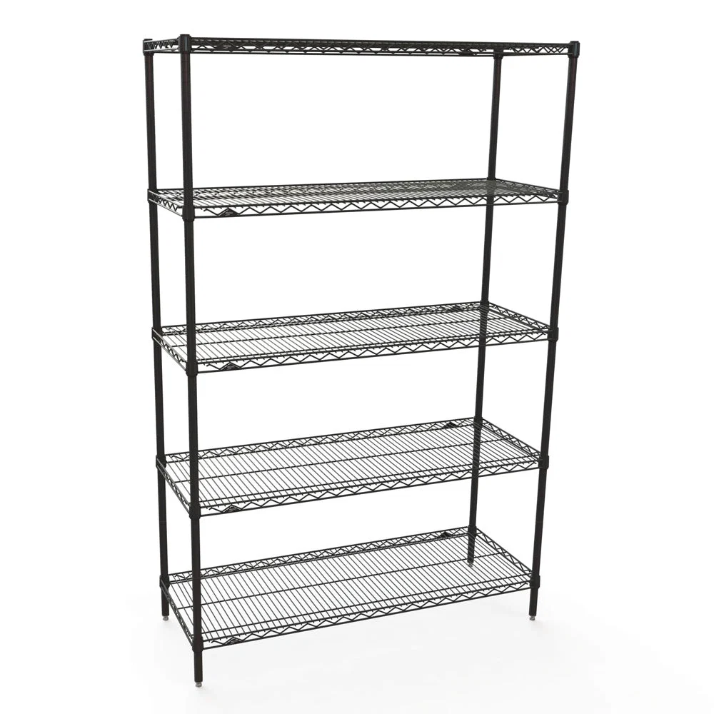 Professional 18 quot d x 18 quot w Metro Super Erecta 5-Shelf Wire Kits – Black World-Class
