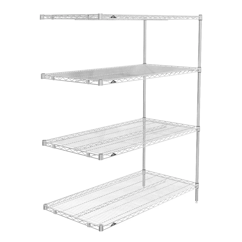 Fine Crafted 24 quot d x 63 quot h – Metro Super Erecta Stainless Steel 4-Shelf Add-On Units Detailed
