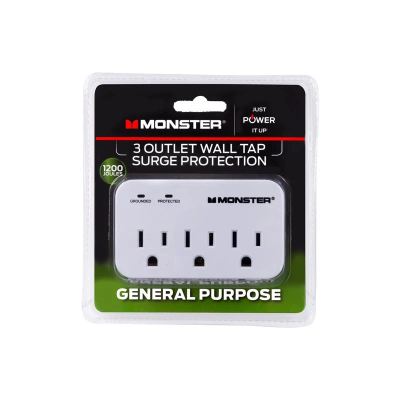 Fine MONSTER SURGE PROTECTOR 3 OUTLET Exceptional
