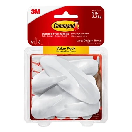High-Grade COMMAND DESIGNER HOOKS 4.25 quot -4PK Luxury