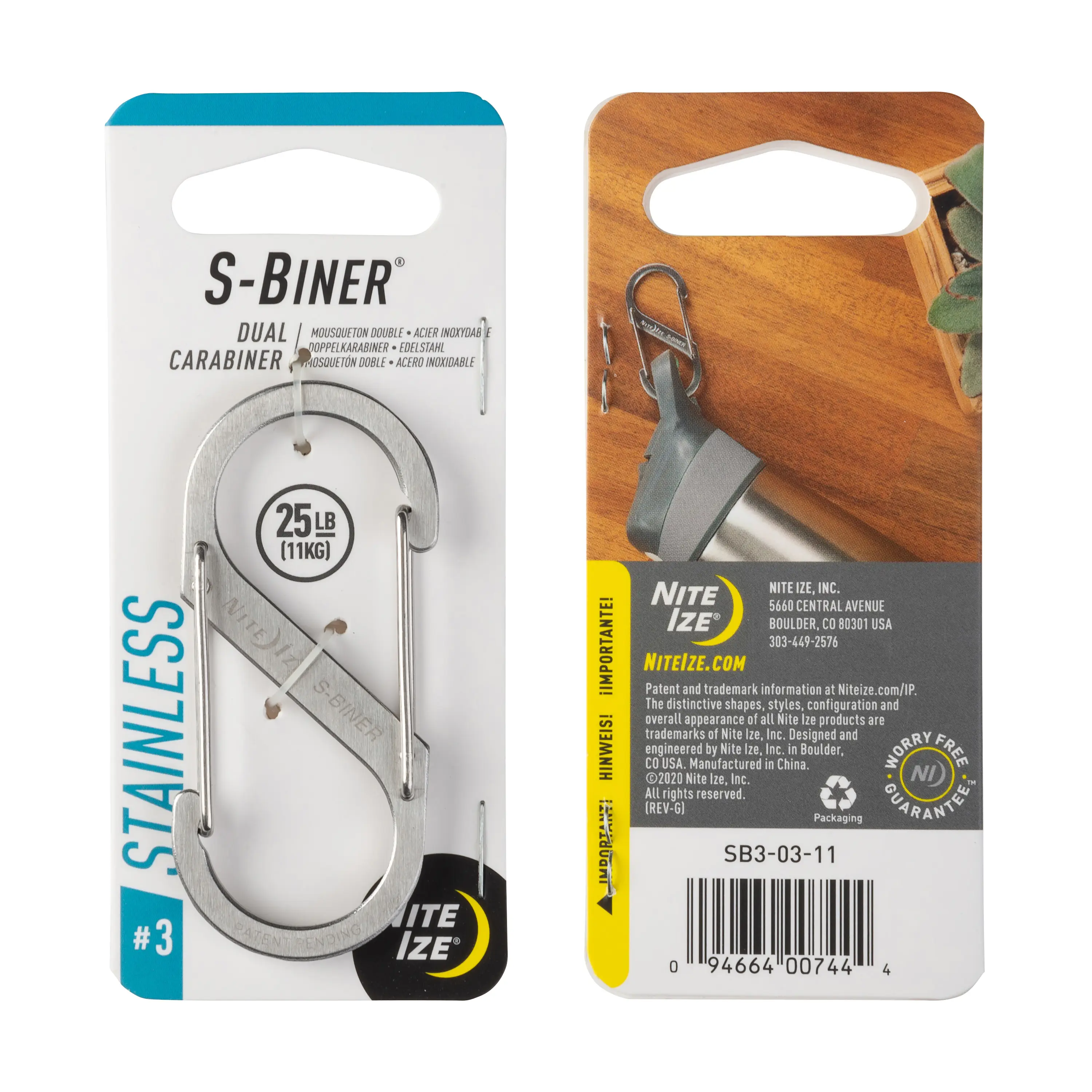 High-Grade S-BINER 3 STAINLESS Flexible