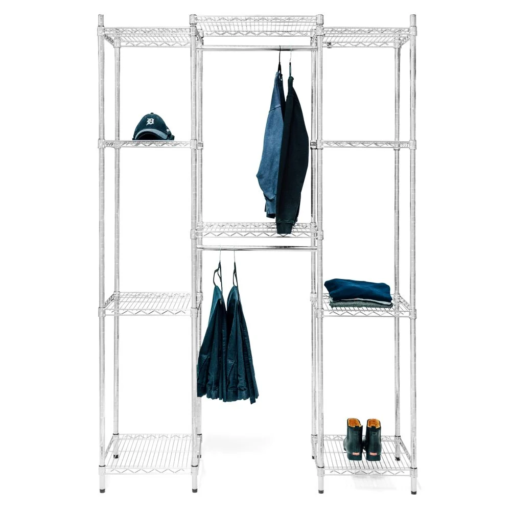 Environmentally Friendly Double Hang Closet Wire Shelving System – 18 quot d x 84 quot h Green
