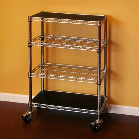 Smart Kitchen Cart with Wine Rack – 14 quot d x 24 quot w x 34 quot h Modern