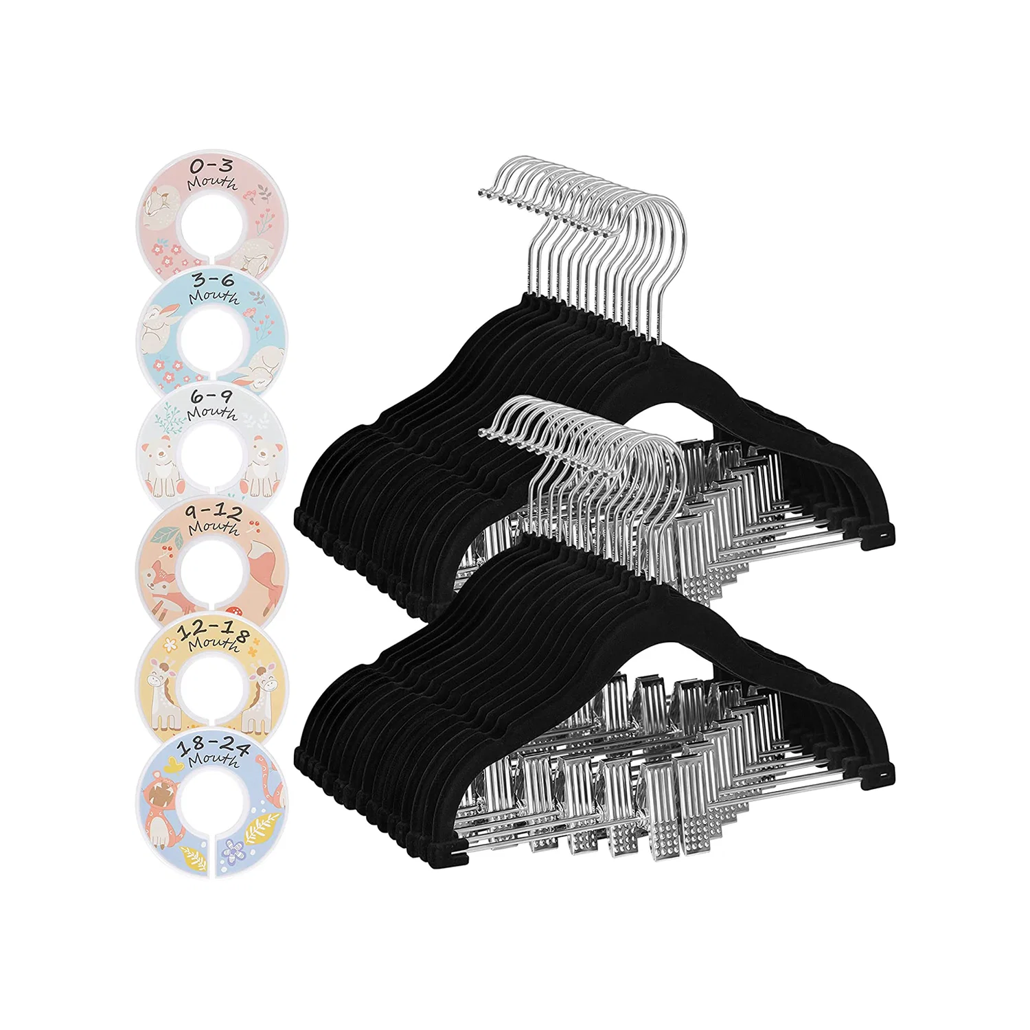 World-Class SONGMICS 30-Pack Non-Slip Baby Hangers with Clips Casual
