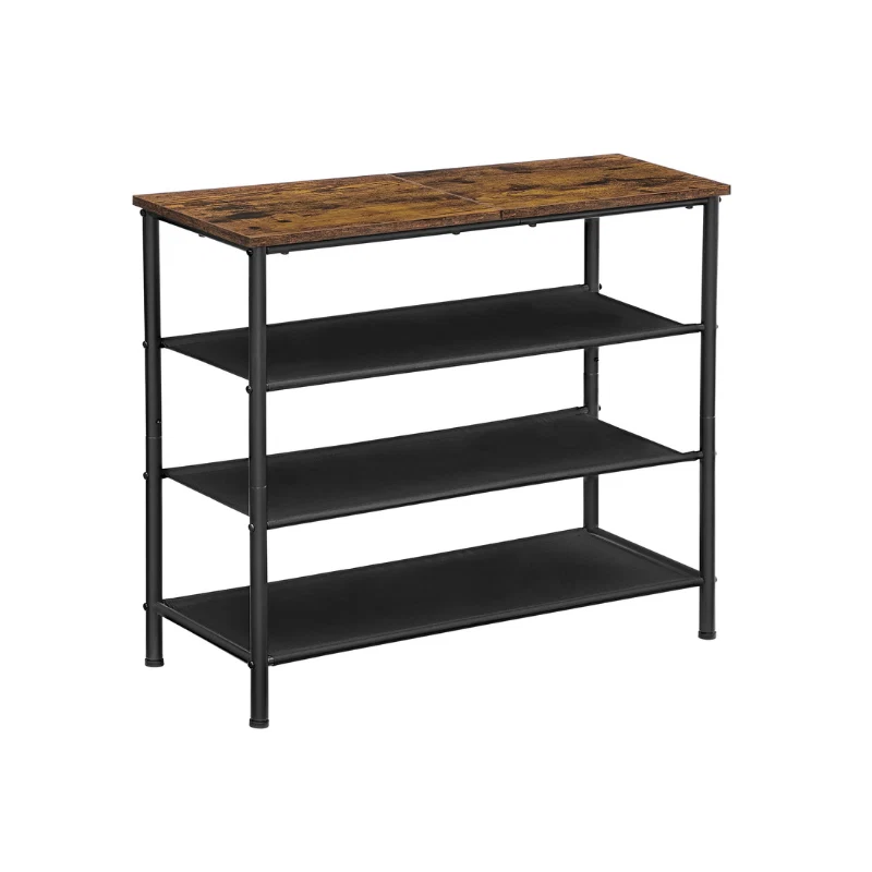 Practical VASAGLE Shoe Storage Rack with 3 Fabric Shelves Prestigious
