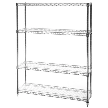 Environmentally Friendly 12 quot d x 42 quot w Chrome Wire Shelving w 4 Shelves Sophisticated