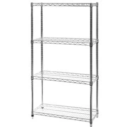 Sustainable 14 quot d x 42 quot w Chrome Wire Shelving w 4 Shelves Effective