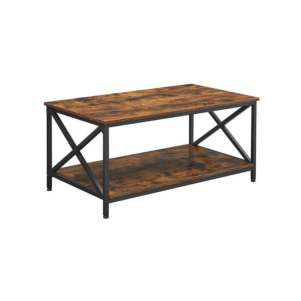 Optimized VASAGLE 2-Tier Industrial Style Coffee Table Modern