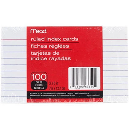 Casual MEAD INDX CD 3X5 100CT RULED Quality