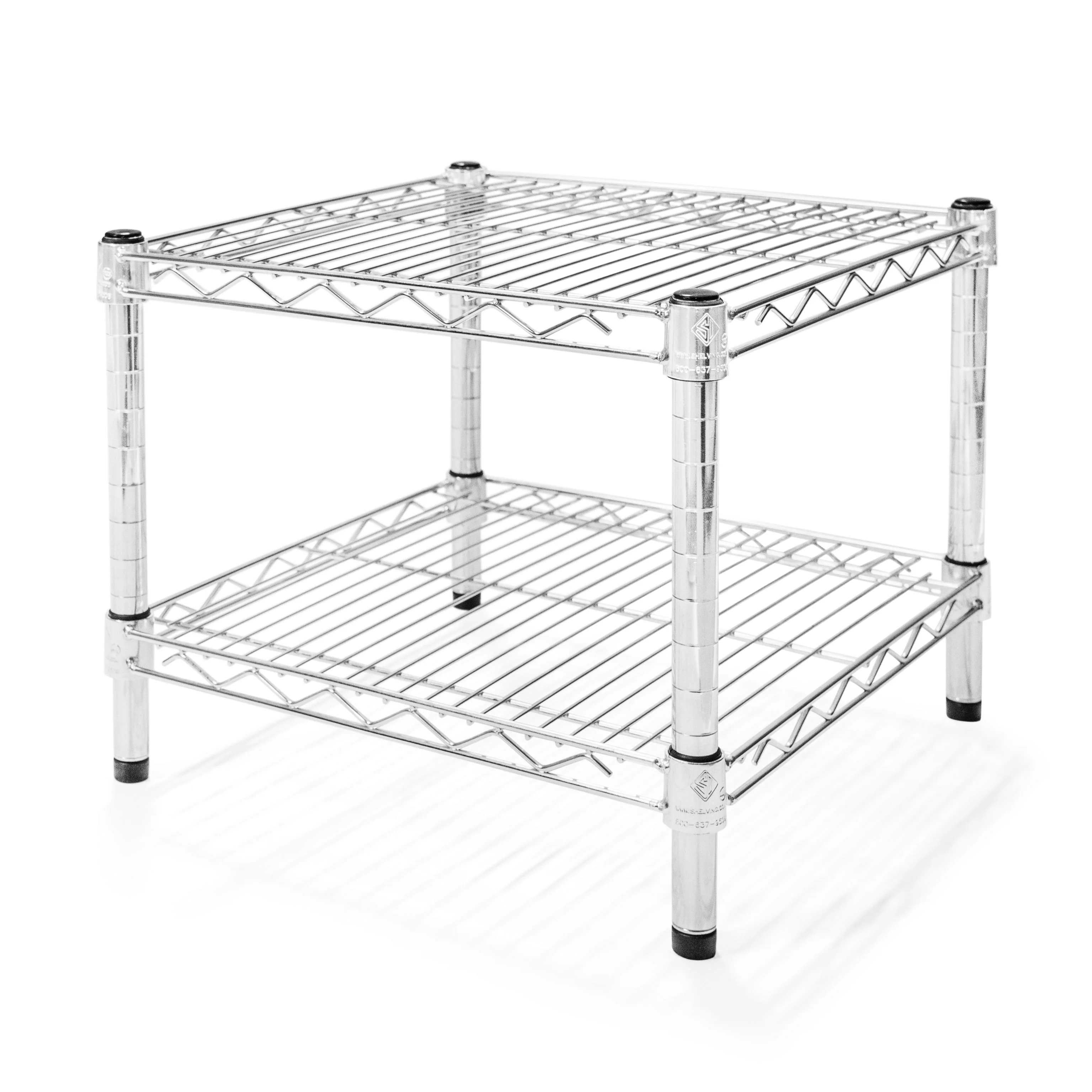 Refined 21 quot d x 14 quot h Chrome Wire Shelving w 2 Shelves Smooth