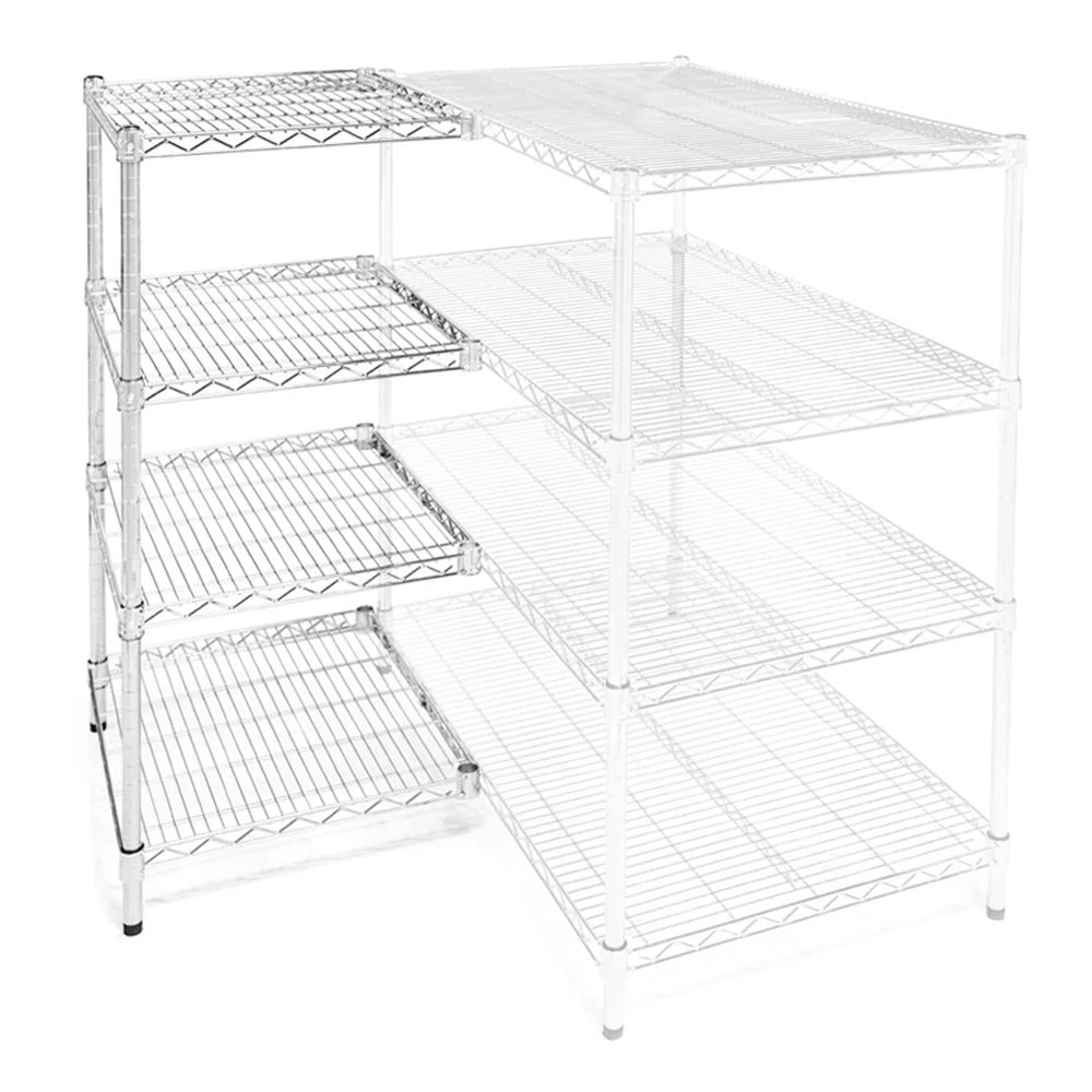 Relaxed 21 quot d x 21 quot w Wire Shelving Add-Ons w 4 Shelves Traditional