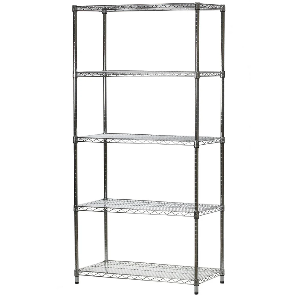 Durable 21 quot d x 36 quot w Chrome Wire Shelving w 5 Shelves Outstanding