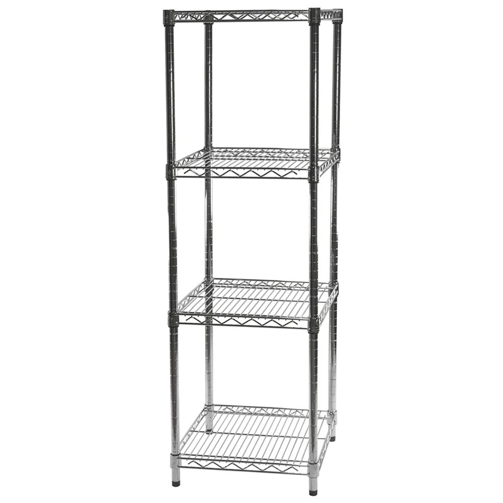 Traditional 21 quot d x 21 quot w Chrome Wire Shelving w 4 Shelves Functional