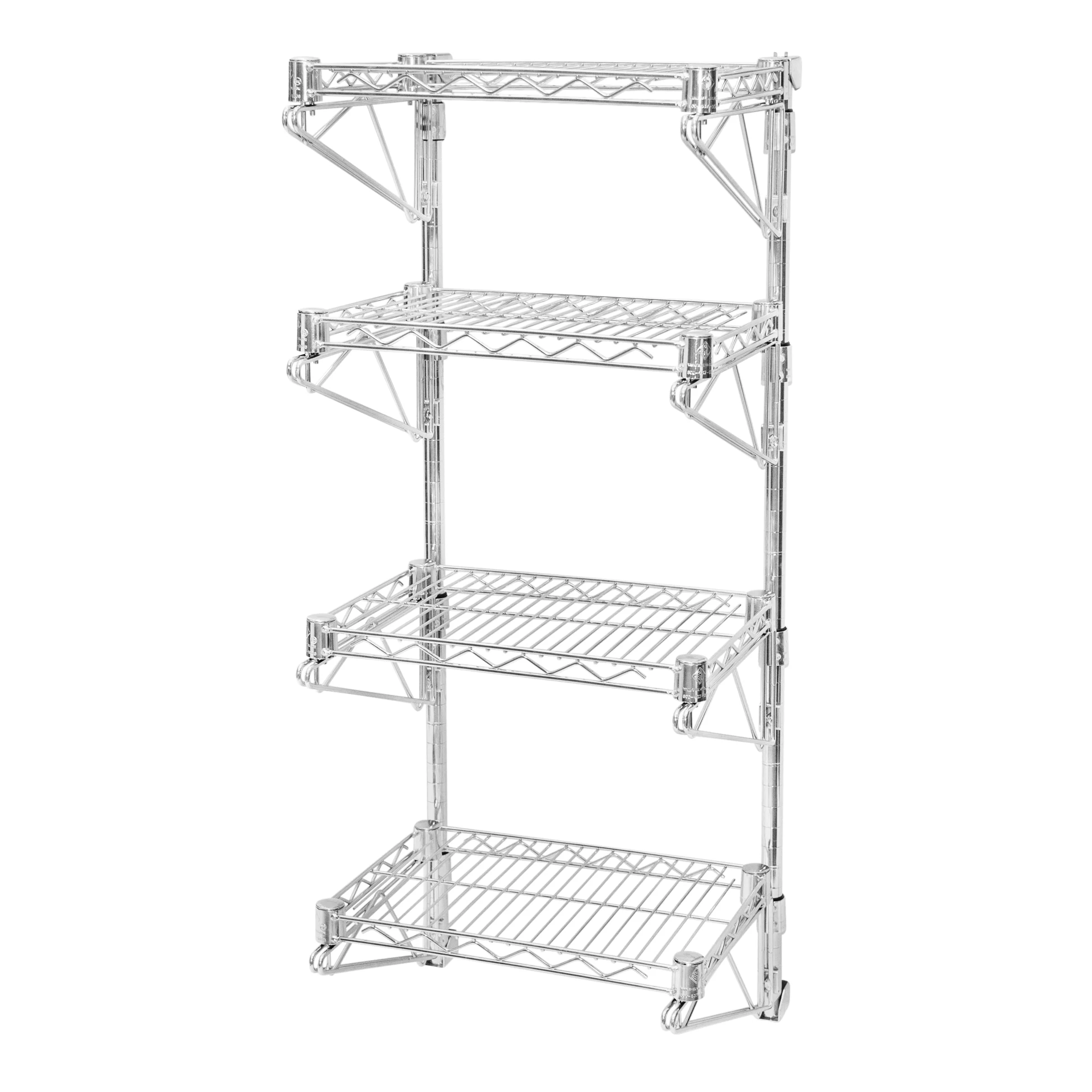 Responsible 12 quot d Wall-Mounted Wire Shelving w 4 Shelves Top-Quality