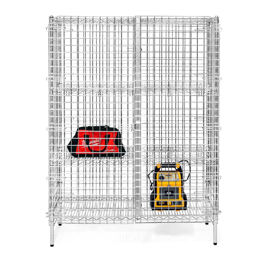 Easy-to-Use 18 quot d Chrome Wire Security Cages with 2 Adjustable Shelves Official