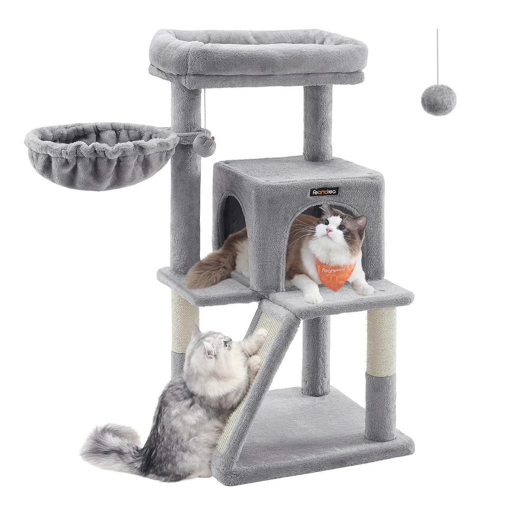 Traditional Feandrea Cat Tree with Sisal-Covered Scratching Posts Reusable