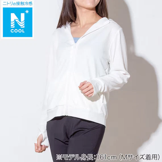 Artisan WOMENS UV CUT COOL HOODIE NE MESH WH L Eco-Friendly