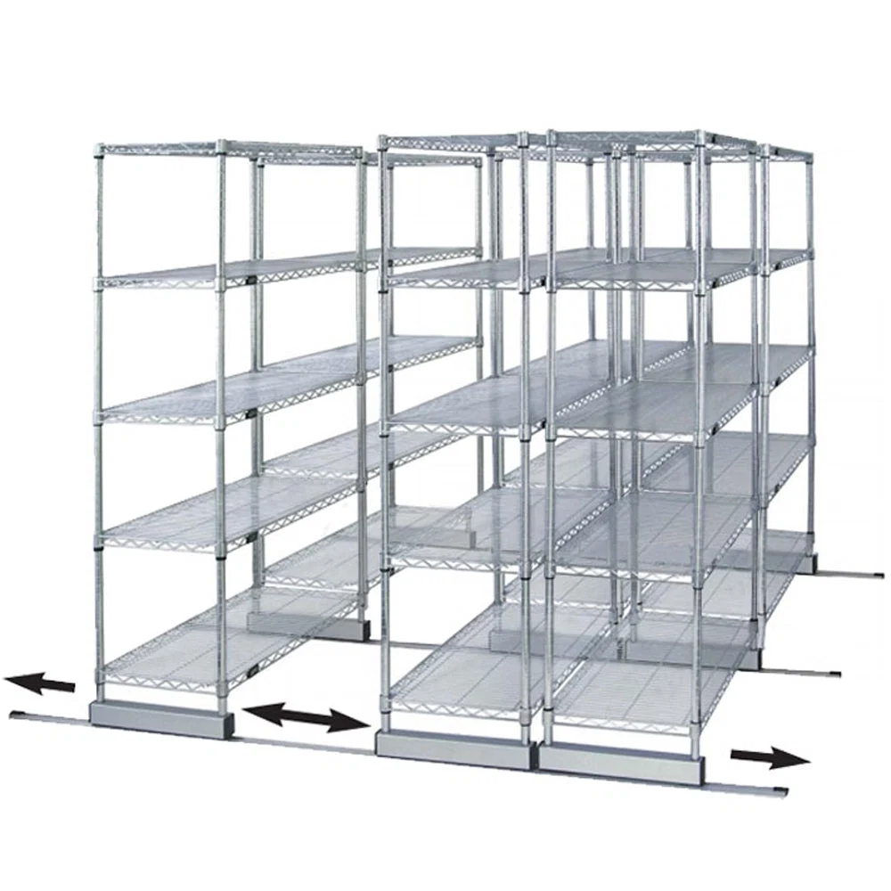 Enhanced 18 quot d x 36 quot w High-Density Mobile Wire Shelving – Double Wide High-Grade