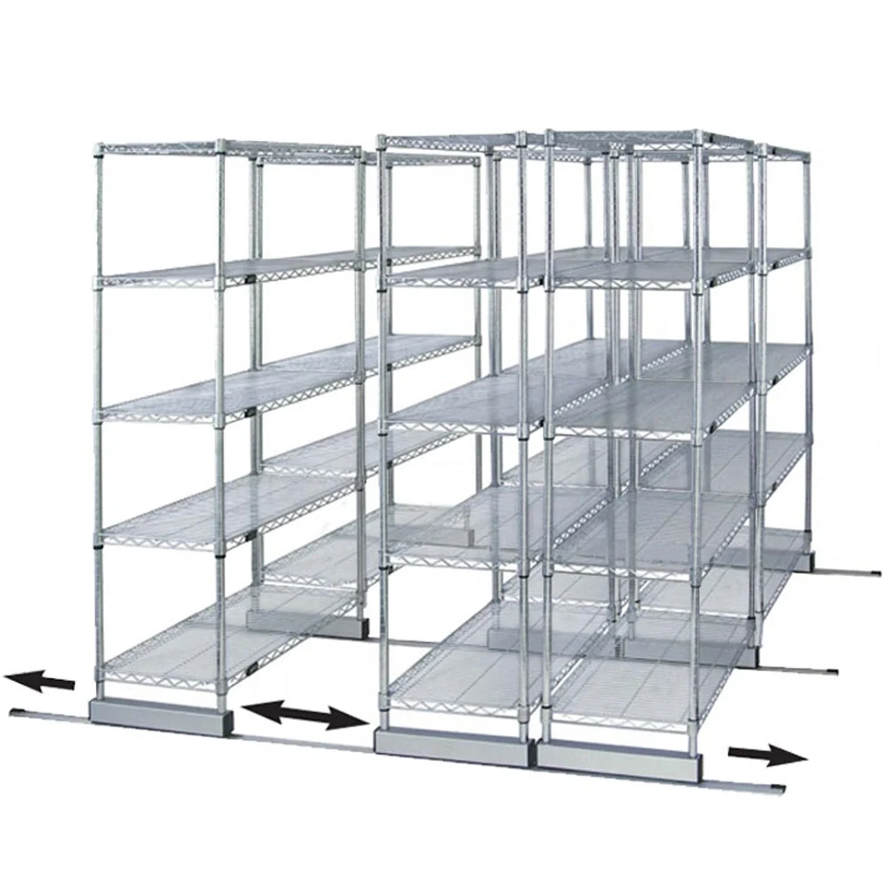 Soft 18 quot d x 42 quot w High-Density Mobile Wire Shelving – Double Wide Trusted