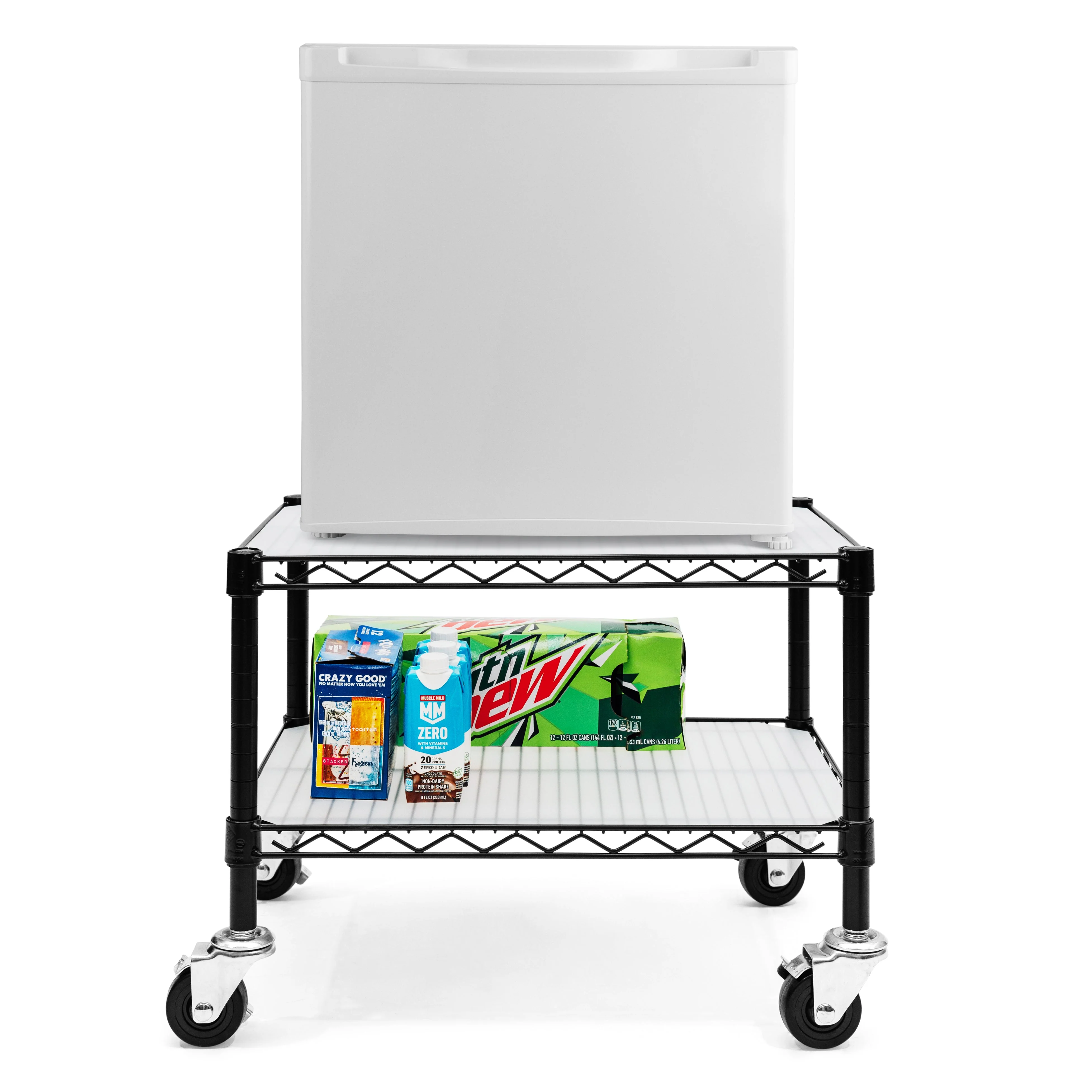 Relaxed Black Mini Fridge Cart Refined