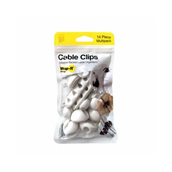 Minimalist CABLE CLIPS ASSTD 14PK Smooth