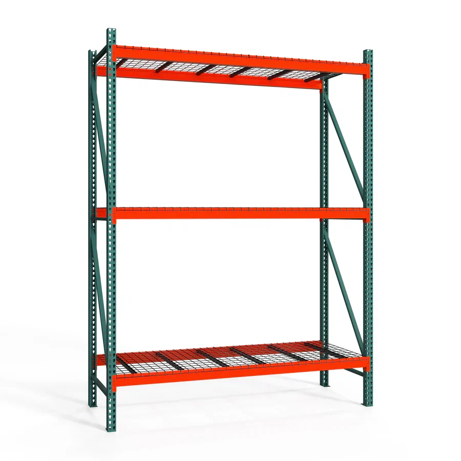 User-Friendly 3-Tier Teardrop Pallet Rack Starter Units w Wire Decking – Standard Duty – 48 quot d x 144 quot h Expertly Made