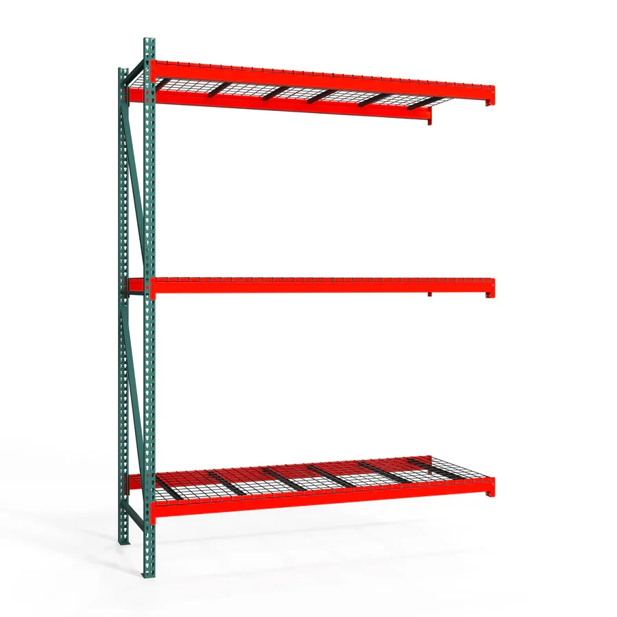 Durable 3-Tier Teardrop Pallet Rack Add-On Units w Wire Decking – Standard Duty – 48 quot d x 144 quot h Powerful