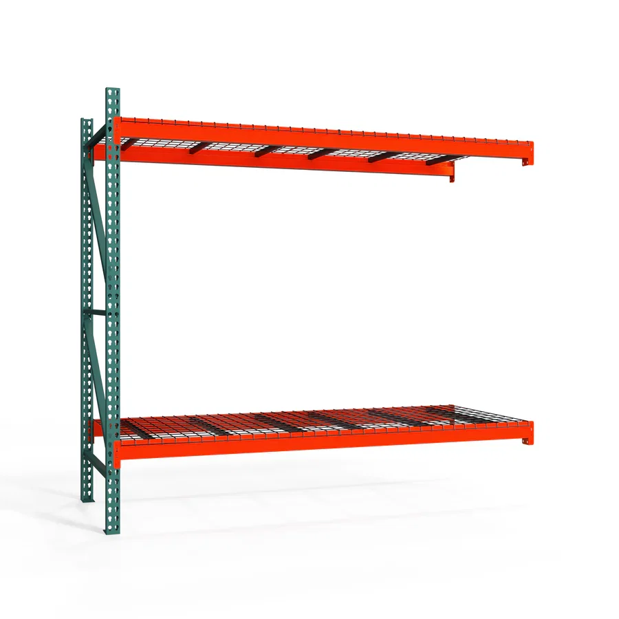 Prestigious 2-Tier Teardrop Pallet Rack Add-On Units w Wire Decking – 42 quot d x 96 quot h User-Friendly