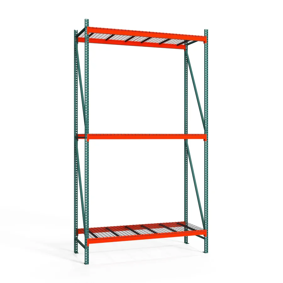 Consistent 3-Tier Teardrop Pallet Rack Starter Units w Wire Decking – 42 quot d x 192 quot h High-End
