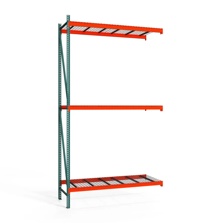 Exclusive 3-Tier Teardrop Pallet Rack Add-On Units w Wire Decking – 42 quot d x 192 quot h Smooth