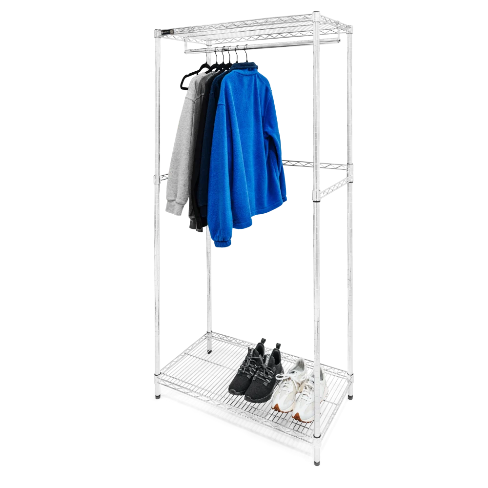 Safe Wire Closet Shelving w Lower Shelf – 24 quot d x 72 quot h Lightweight