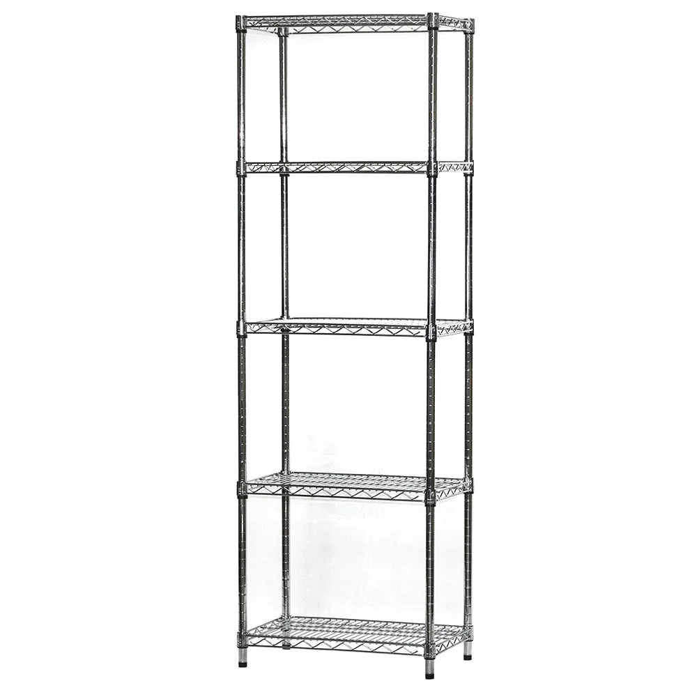 Casual 14 quot d x 24 quot w Chrome Wire Shelving w 5 Shelves Soft