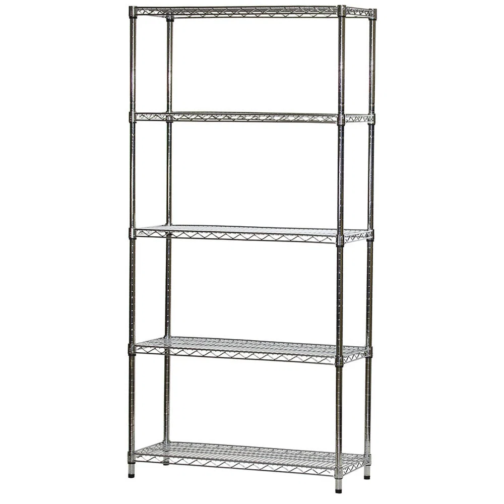 Crafted 14 quot d x 36 quot w Chrome Wire Shelving w 5 Shelves Next-Generation