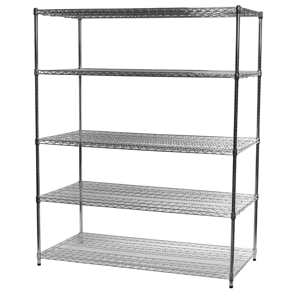 Trendy 30 quot d x 60 quot w Chrome Wire Shelving w 5 Shelves Traditional