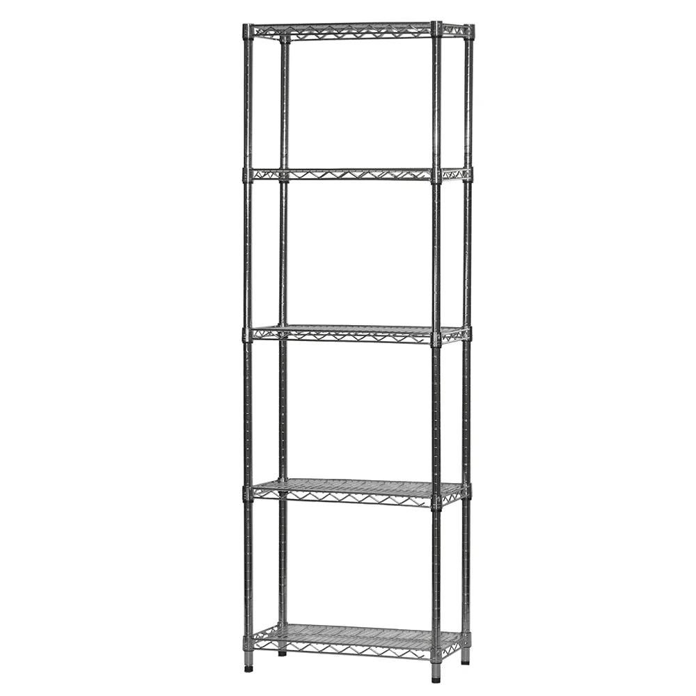 Lightweight 12 quot d x 24 quot w Chrome Wire Shelving w 5 Shelves Selected