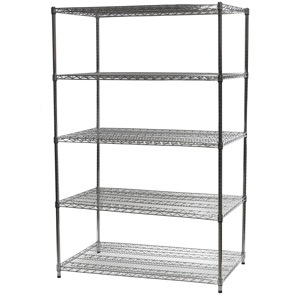 High-Grade 30 quot d x 48 quot w Chrome Wire Shelving w 5 Shelves Top-Quality