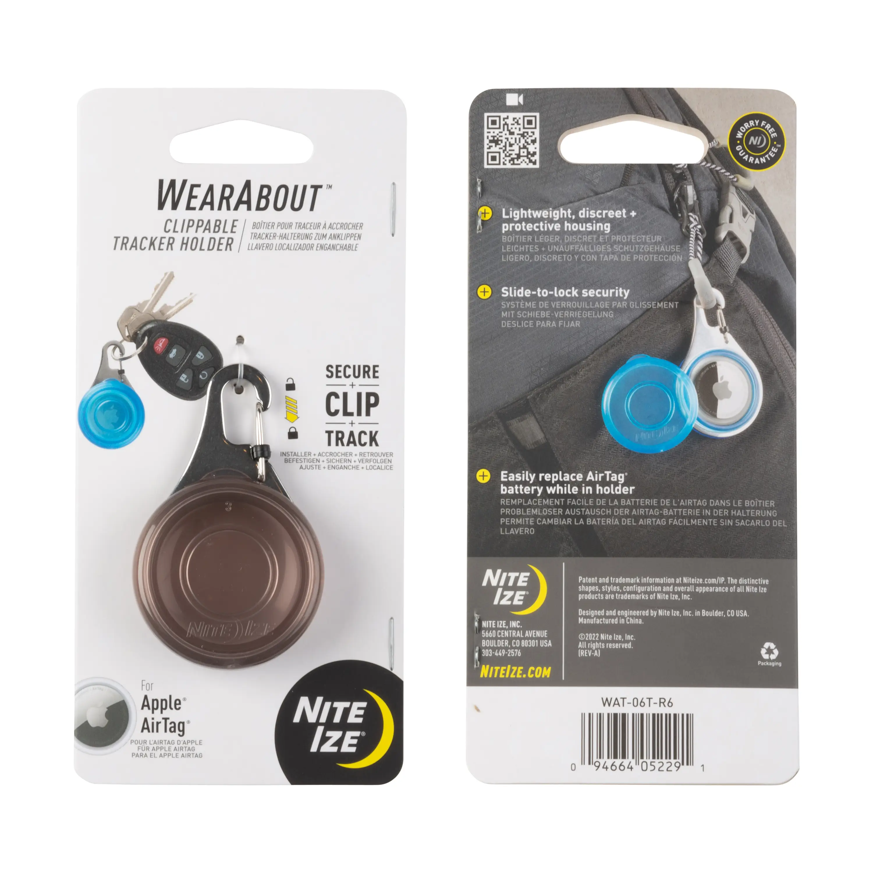 World-Class WEARABOUT CLIP TRACKER HOLDER GREY Contemporary