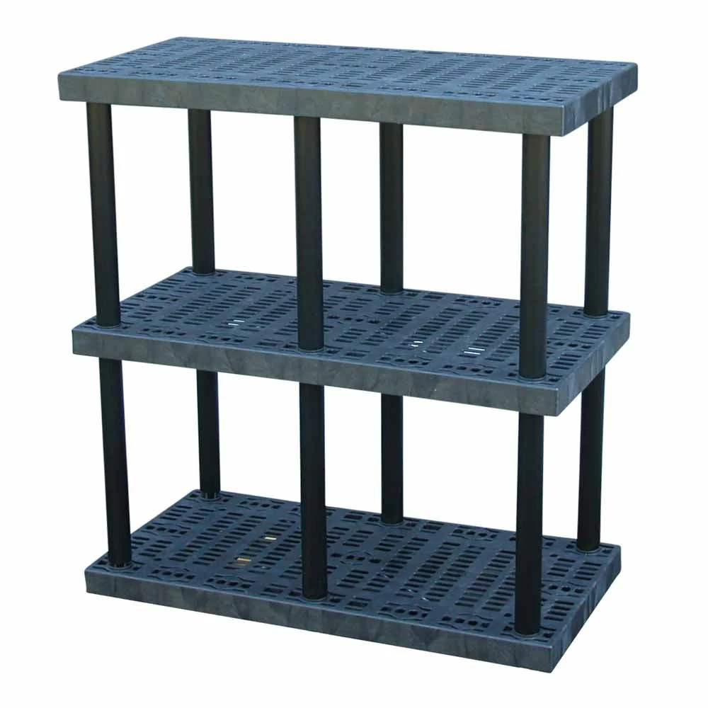 Natural DuraShelf Grid Top 24 quot d x 48 quot w x 51 quot h 3-Shelf System Clean